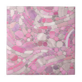 Kies Mosaik Kunst - Rosen Rosa Fliese (Vorderseite)