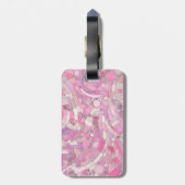 Kies Mosaik Kunst - Rosen Rosa Gepäckanhänger (Rückseite vertikal)