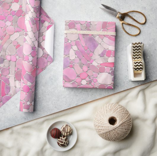 Kies Mosaik Kunst - Rosen Rosa Geschenkpapier (Kunsthandwerk)
