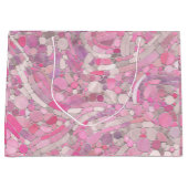 Kies Mosaik Kunst - Rosen Rosa Große Geschenktüte (Vorderseite)