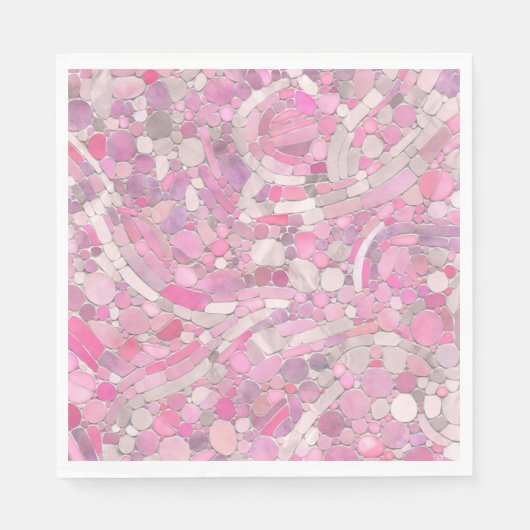 Kies Mosaik Kunst - Rosen Rosa Serviette (Vorderseite)