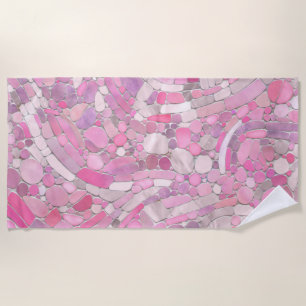 Kies Mosaik Kunst - Rosen Rosa Strandtuch