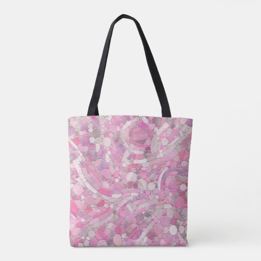 Kies Mosaik Kunst - Rosen Rosa Tasche (Rückseite)
