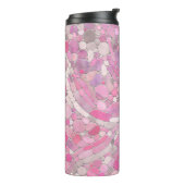 Kies Mosaik Kunst - Rosen Rosa Thermosbecher (Nach links gedreht)