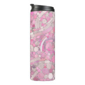 Kies Mosaik Kunst - Rosen Rosa Thermosbecher (Nach rechts gedreht)