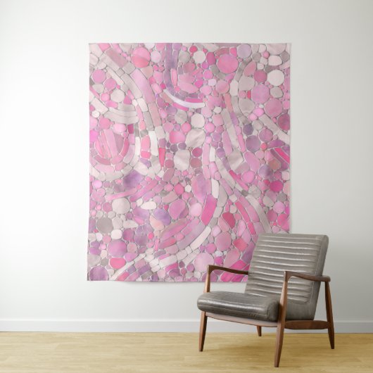 Kies Mosaik Kunst - Rosen Rosa Wandteppich (Beispiel)