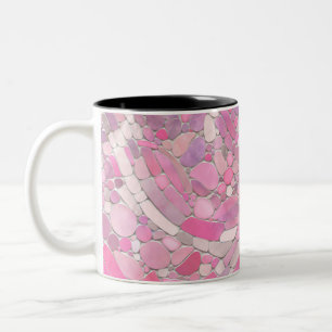 Kies Mosaik Kunst - Rosen Rosa Zweifarbige Tasse