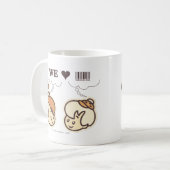 Kies und Bam Bam Wir Liebe Kaffeetasse (Vorderseite Links)