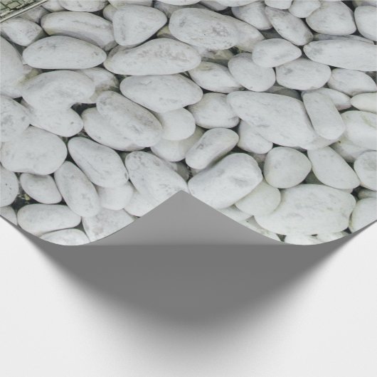 Kies, weißer Kiesel Geschenkpapier (Ecke)