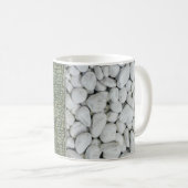 Kies, weißer Kiesel Kaffeetasse (VorderseiteRechts)