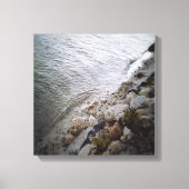 Kiesel am Strand - Blue Trimmine Ocean Leinwanddruck (Vorderseite)