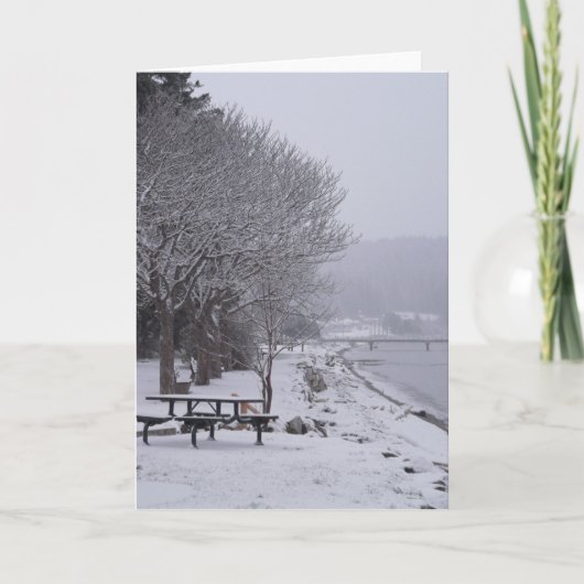 Kiesel Beach Winter Szene 2 Feiertagskarte (Vorderseite)