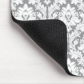 Kiesel-graues Damast-Muster Mousepad (Ecke)
