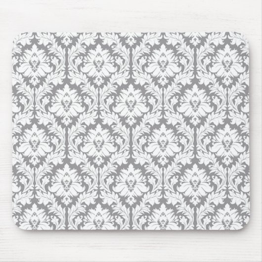 Kiesel-graues Damast-Muster Mousepad (Vorne)