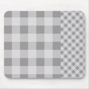 Kiesel-graues Ginghammuster Mousepad