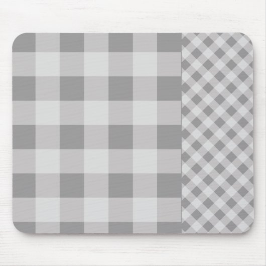 Kiesel-graues Ginghammuster Mousepad (Vorne)