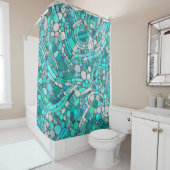 Kiesel Mosaik Kunst, Dichtung und Musik Duschvorhang (Beispiel)