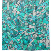 Kiesel Mosaik Kunst, Dichtung und Musik Duschvorhang (Vorderseite)