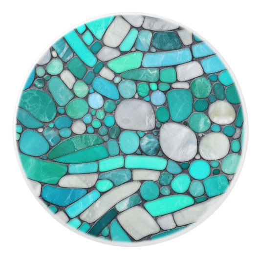 Kiesel Mosaik Kunst, Dichtung und Musik Keramikknauf (Vorderseite)