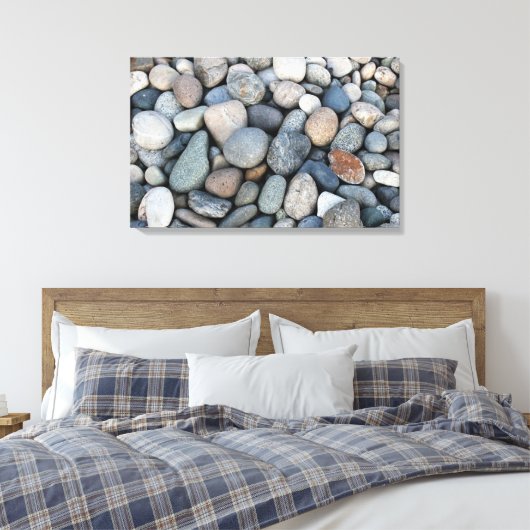 Kiesel Triptychon Kunst Leinwanddruck (Insitu (Schlafzimmer))