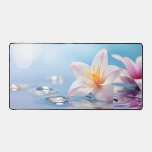 Kiesel Wasser Blume Ruhe Friedlich Schreibtischunterlage