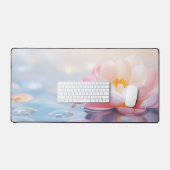 Kiesel Wasser Blume Ruhe Friedlich Schreibtischunterlage (Tastatur & Maus)