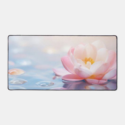 Kiesel Wasser Blume Ruhe Friedlich Schreibtischunterlage (Vorderseite)