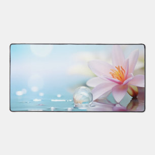 Kiesel Wasser Blume Ruhe Friedlich Schreibtischunterlage