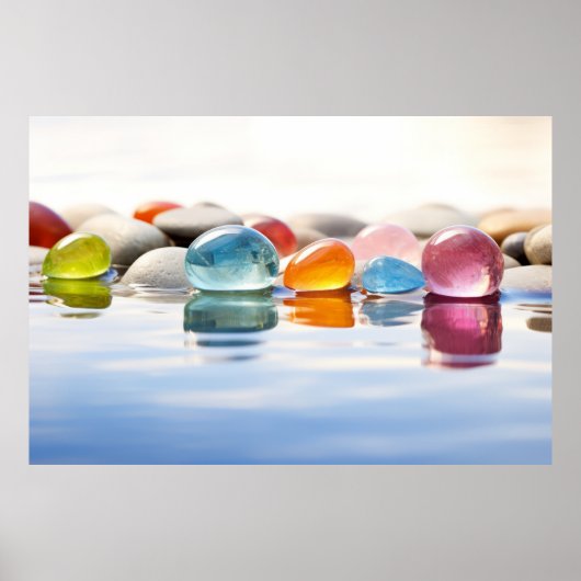 Kieselfarben Stille Friedliche Natur Poster (Vorne)