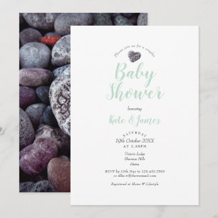 Kieselherz-Paar-Baby-Shower / Sprinkle Einladung