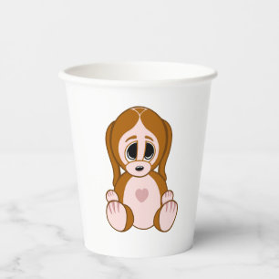 Kieseln an den Welpenpapier-Cups Pappbecher