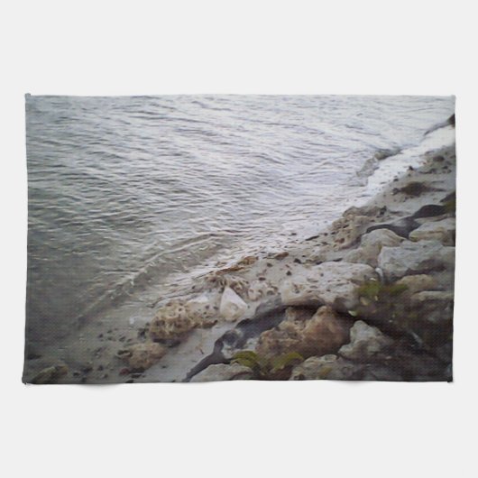 Kieselsteine am Strand Geschirrtuch (Horizontal)