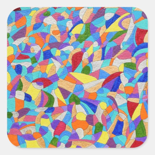 Kieselsteine am Strand Quadratischer Aufkleber (Vorderseite)