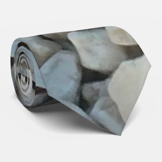 Kieselsteine auf Strandstein-Fotografie Krawatte (Gerollt)