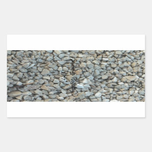 Kieselsteine auf Strandstein-Fotografie Rechteckiger Aufkleber