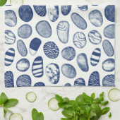 Kieselsteine - Cyanotypeffekt Handtuch (Gefaltet)