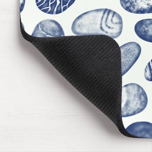 Kieselsteine - Cyanotypeffekt Mousepad (Ecke)