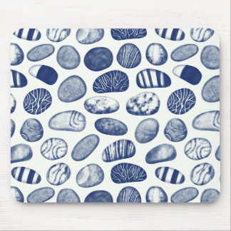 Kieselsteine - Cyanotypeffekt Mousepad