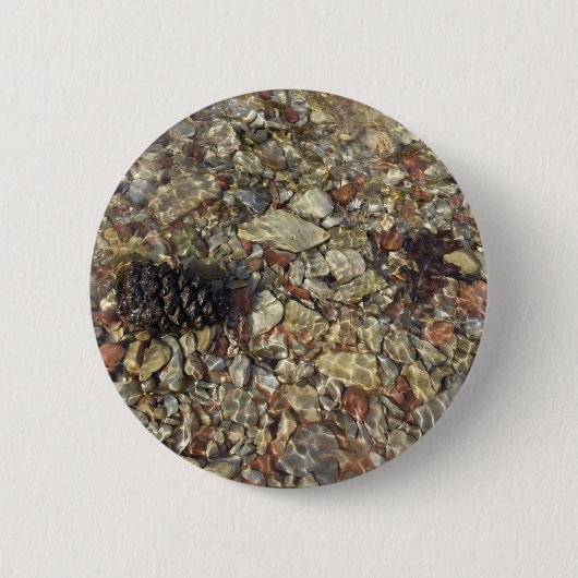 Kieselsteine in Taylor Creek Naturfotografie Button (Vorderseite)
