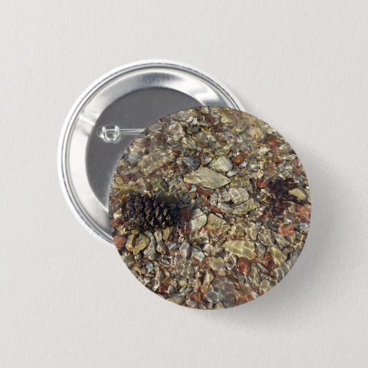 Kieselsteine in Taylor Creek Naturfotografie Button (Vorne & Hinten)