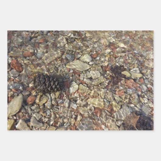 Kieselsteine in Taylor Creek Naturfotografie Geschenkpapier Set (Vorderseite)