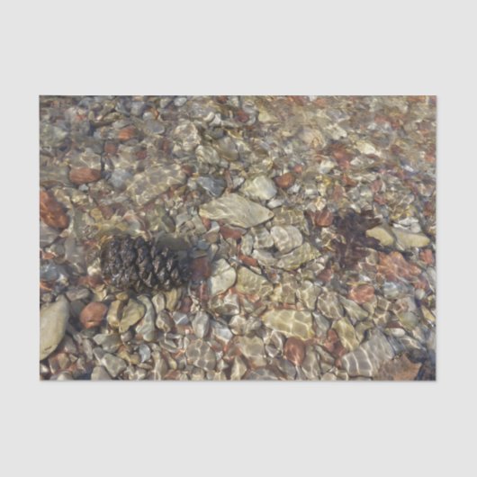 Kieselsteine in Taylor Creek Naturfotografie Seidenpapier (Vorderseite)