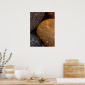 Kieselsteine mit Wassertropfen Poster (Küche)