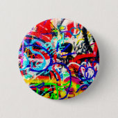 Kiesige verrückte Graffiti Button (Vorderseite)