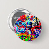 Kiesige verrückte Graffiti Button (Vorne & Hinten)