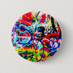 Kiesige verrückte Graffiti Button
