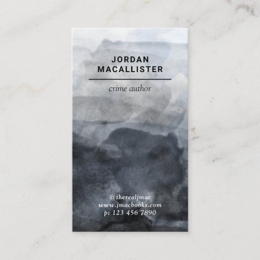 Kiesiger Aquarell-Verbrechen-Autor Visitenkarte (Vorderseite)
