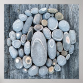 Kiesstrand auf Papier-Plakat aus Naturstein Poster (Vorne)