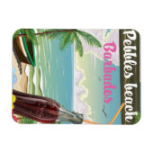 Kiesstrand Barbados Vintages Reiseplakat Magnet (Horizontal)
