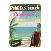 Kiesstrand Barbados Vintages Reiseplakat Magnet (Vertikal)